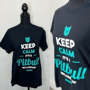 'Keep calm it's a pitfall...' Women's Pitbull Lover Black Short Sleeve Shirt